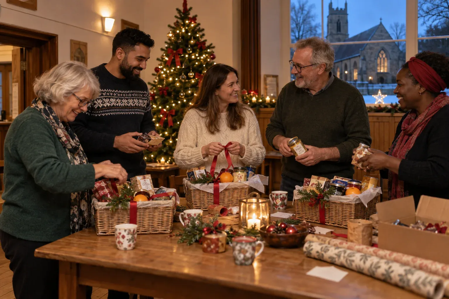 grace-showcase-oct5-v1: Fictional christmas kindness evening scene